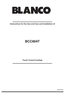 Handleiding Blanco BCC604T Kookplaat