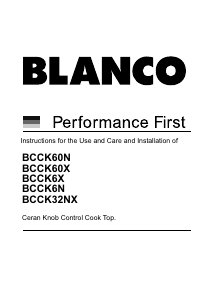 Handleiding Blanco BCCK6X Kookplaat
