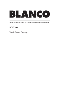 Handleiding Blanco BCCT302 Kookplaat