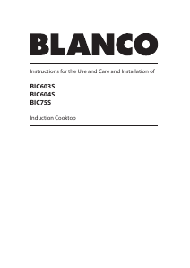 Handleiding Blanco BIC75S Kookplaat