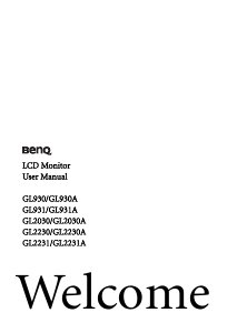 Manual BenQ GL930A LCD Monitor