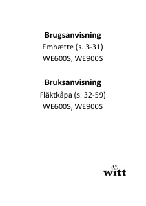 Brugsanvisning Witt WE600S Emhætte