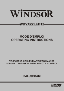 Mode d’emploi Windsor WDVX22LED12 Téléviseur LED