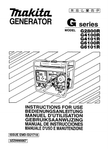 Bedienungsanleitung Makita G4100R Generator