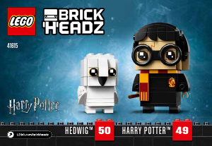 Manual Lego set 41615 Brickheadz Harry Potter & Hedwig