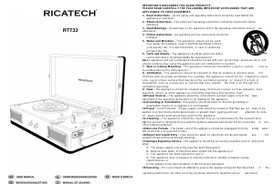 Mode d’emploi Ricatech RTT33 Platine