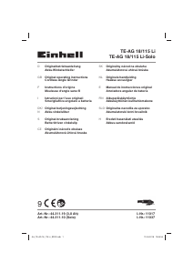 Bruksanvisning Einhell TE-AG 18/115 Li Vinkelslip