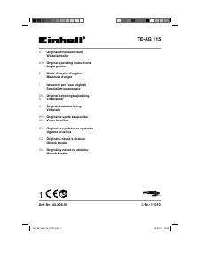 Manuale Einhell TE-AG 115 Smerigliatrice angolare