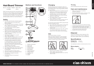 Handleiding Clas Ohlson HT-01 Baardtrimmer