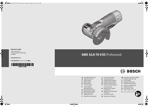 Bruksanvisning Bosch GWS 10,8-76 V-EC Professional Vinkelsliper