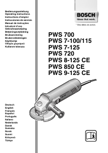 Bruksanvisning Bosch PWS 8-125 CE Vinkelslip
