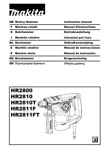 Manual de uso Makita HR2810 Martillo perforador