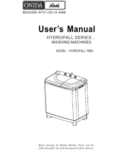 Manual Onida Hydrofall 70BS Washing Machine