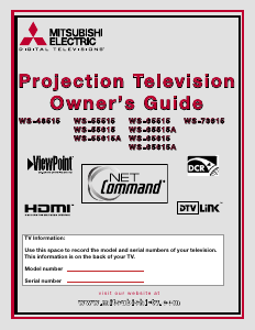 Bruksanvisning Mitsubishi WS-65515 TV