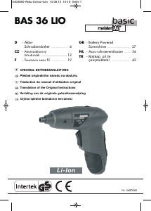 Handleiding Meister BAS 36 LIO Schroefmachine
