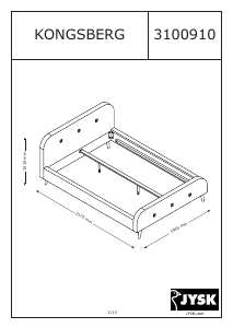 Manual JYSK Kongsberg (180x200) Estrutura de cama