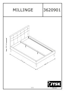 Manual de uso JYSK Millinge (140x200) Estructura de cama