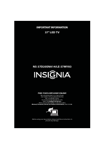 Bruksanvisning Insignia LE-37MY83 LED TV