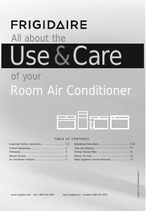 Manual Frigidaire FFRA0822R1 Air Conditioner
