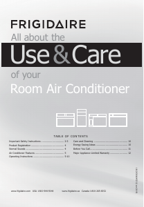 Manual Frigidaire FFRS1022R1 Air Conditioner