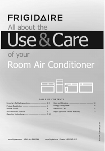 Manual Frigidaire FFTA0833S1 Air Conditioner