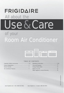 Manual Frigidaire FFTH0822U1 Air Conditioner