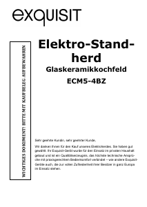 Bedienungsanleitung Exquisit ECM 5-4 BZ Herd