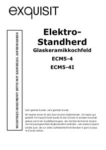 Bedienungsanleitung Exquisit ECM 5-4 Herd