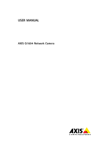 Manual Axis Q1604 IP Camera