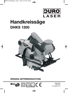 Bedienungsanleitung DURO DHKS 1200 Kreissäge