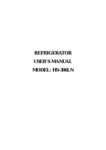 Manual Tisira HS-306LN Refrigerator