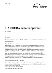 Handleiding Pro-Idee 951-639 Carrera Scheerapparaat