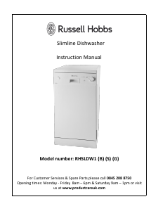 Handleiding Russell Hobbs RHSLDW1B Vaatwasser