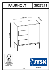 Manual JYSK Faurholt (80x92x39) Dresser
