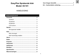 Handleiding Oregon EC 101K Wekkerradio