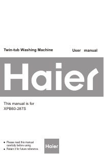 Handleiding Haier XPB60-287S Wasmachine