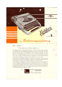 Bedienungsanleitung Groma Kolibri N Schreibmaschine
