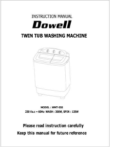 Handleiding Dowell WMT-550 Wasmachine