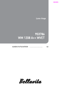 Mode d’emploi Bellavita WM 1208 A++ WVET Lave-linge