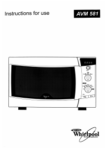 Bruksanvisning Whirlpool AVM 581 Mikrovågsugn