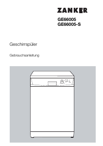 Bedienungsanleitung Zanker GE66005 Geschirrspüler