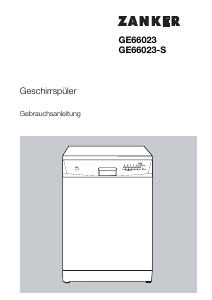 Bedienungsanleitung Zanker GE66023S Geschirrspüler
