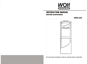 Bruksanvisning Wolf Power WWD204 Vattendispenser