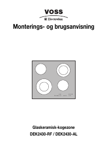 Brugsanvisning Voss-Electrolux DEK2430-AL Kogesektion
