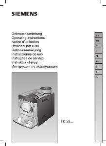 Manual Siemens TK58001 Máquina de café expresso