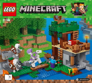 Handleiding Lego set 21146 Minecraft De skeletaanval