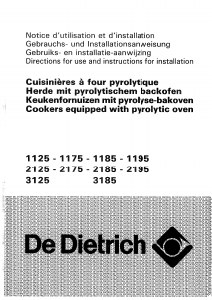 Mode d’emploi De Dietrich 1125 Cuisinière