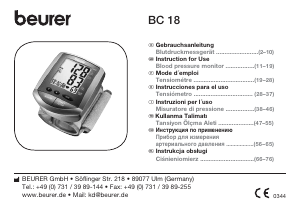 Instrukcja Beurer BC 18 Ciśnieniomierz