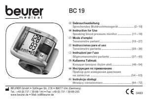 Instrukcja Beurer BC 19 Ciśnieniomierz