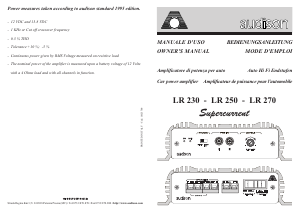 Mode d’emploi Audison LR 230 Amplificateur de voiture